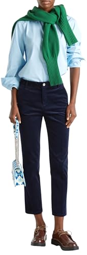 Benetton 4MIQDF07W pantaloni donna blu tinta unita