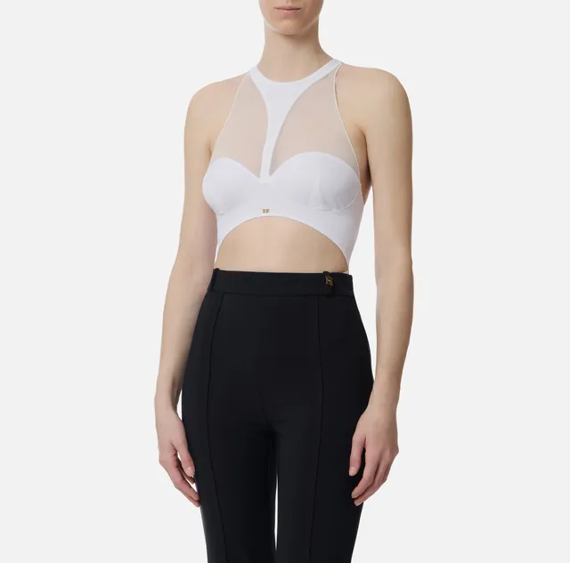 Elisabetta Franchi BO02762E2 Body Donna Avorio