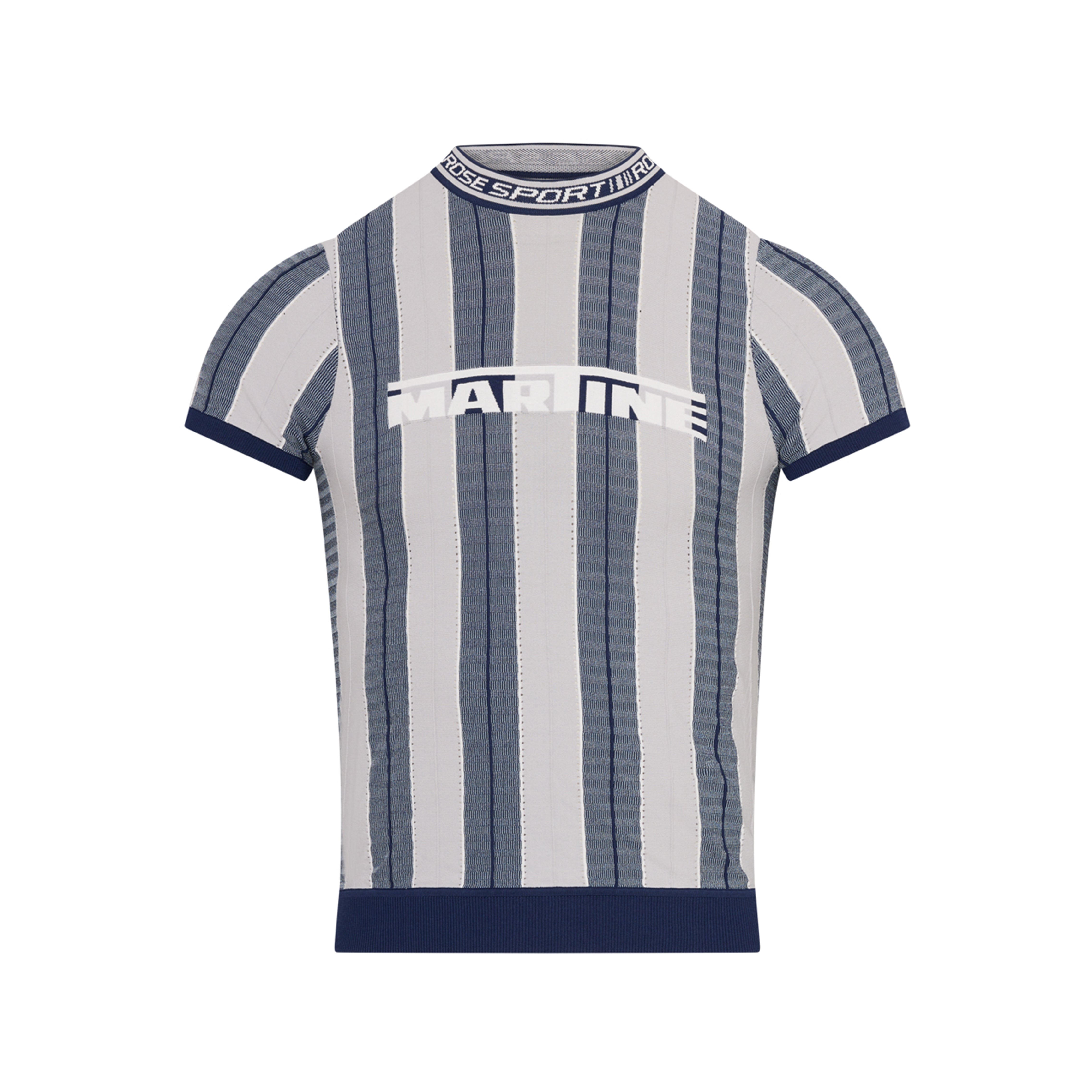 Martine Rose Logo Tight T-Shirt maglietta blu slim