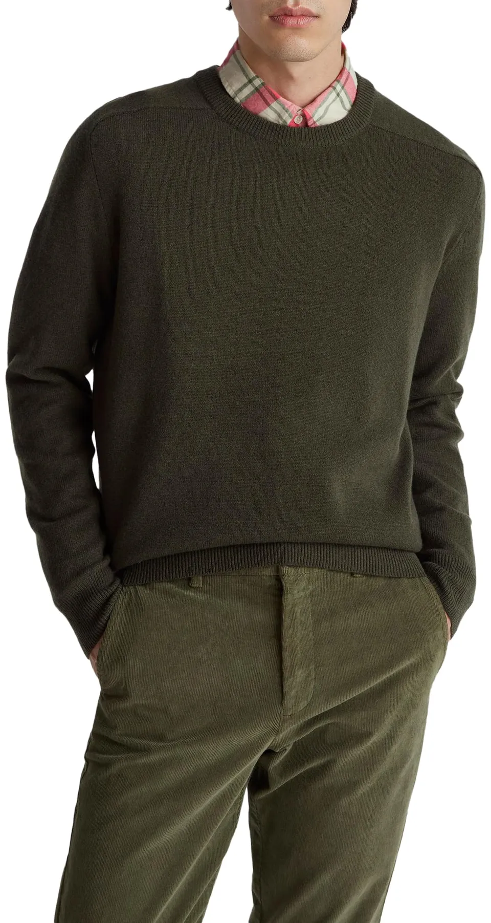 Benetton 1006u108w Maglia Uomo verde girocollo