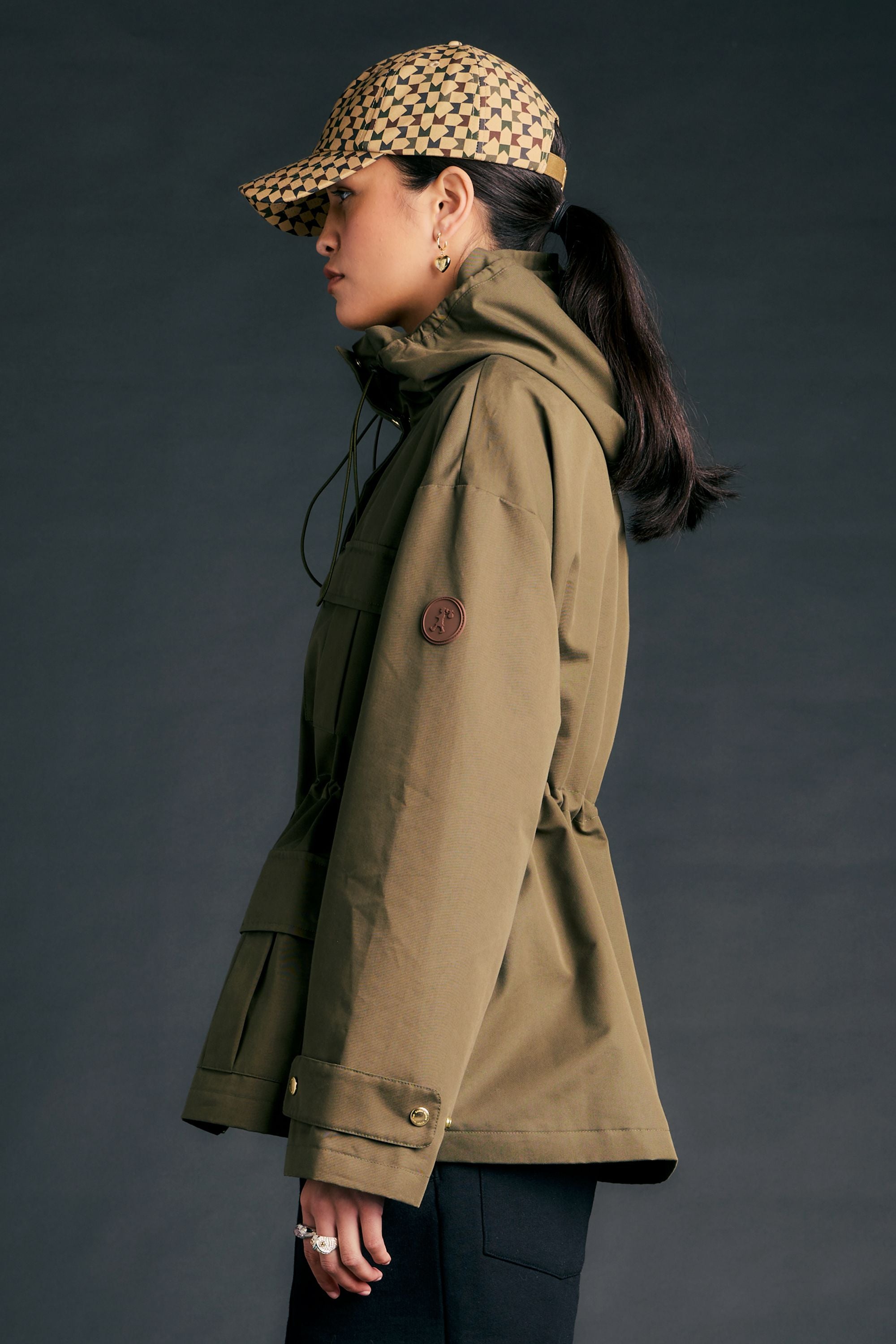 Karen Walker Rowan Parka giacca Dark Olive twill cotone