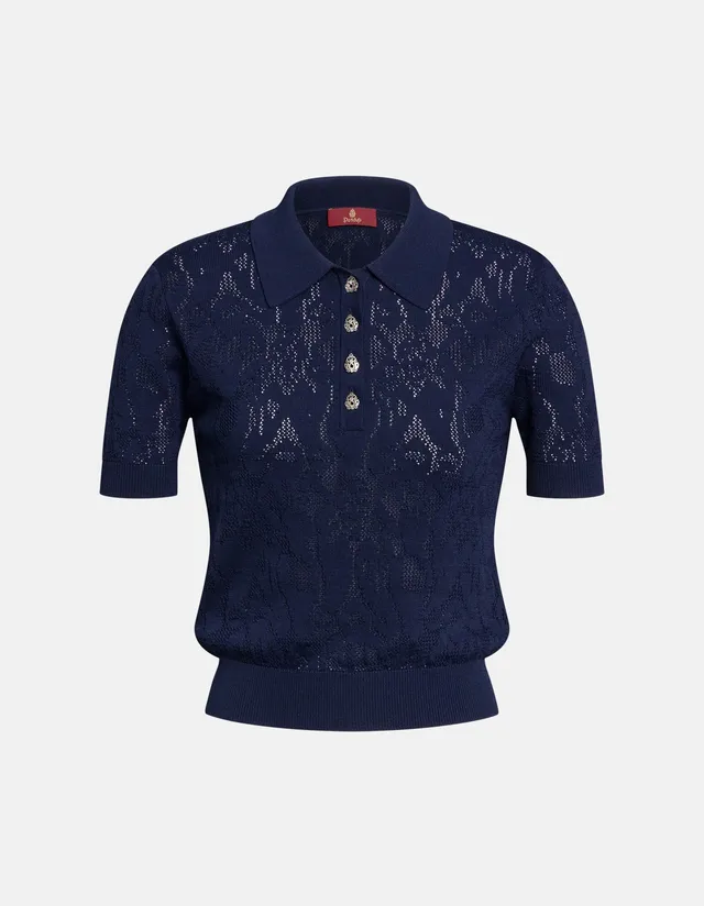Dondup DT497 M01068D Polo Donna Jacquard Universo Slim