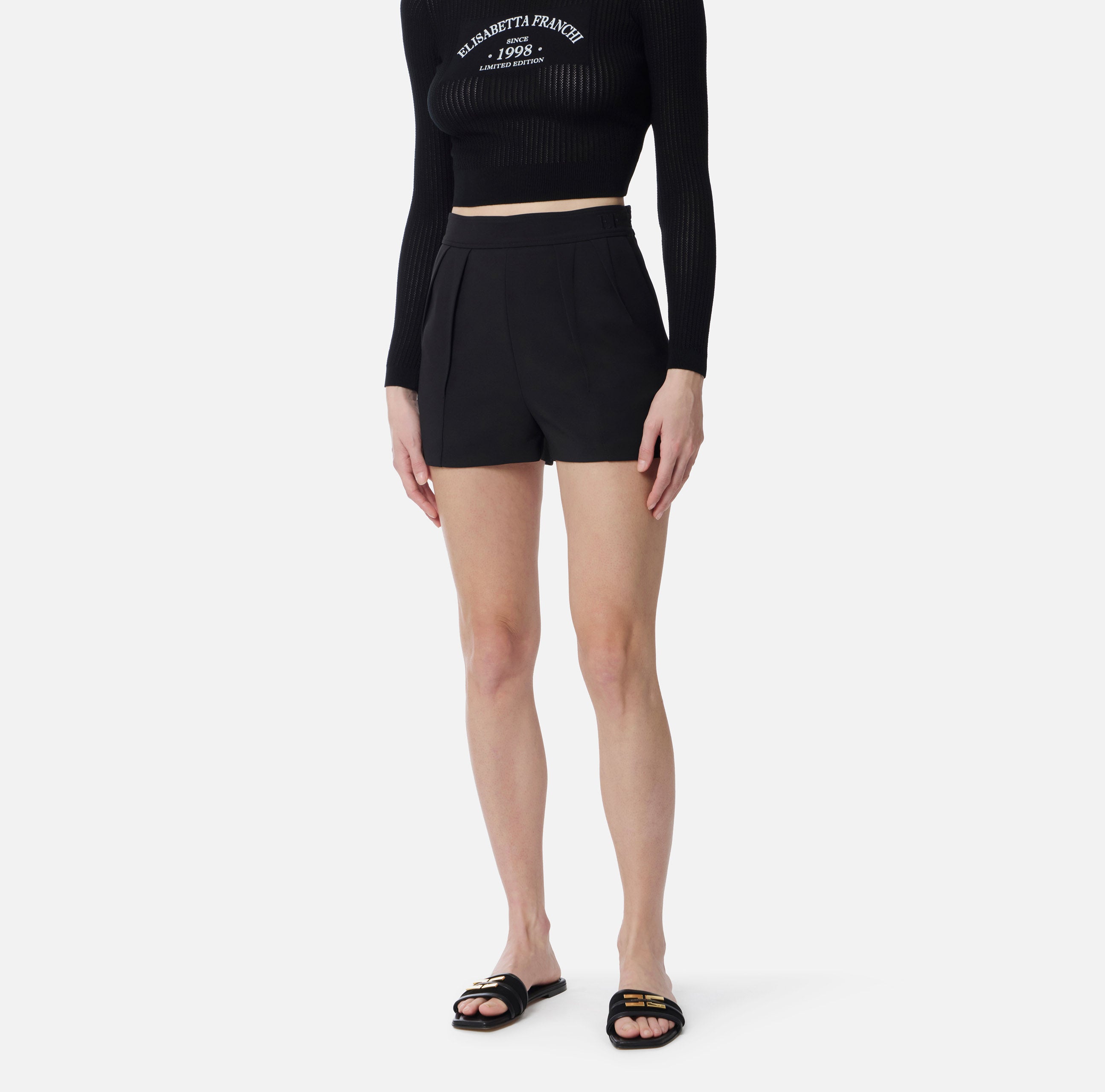 Elisabetta Franchi SH01062E2 shorts donna nero crepe