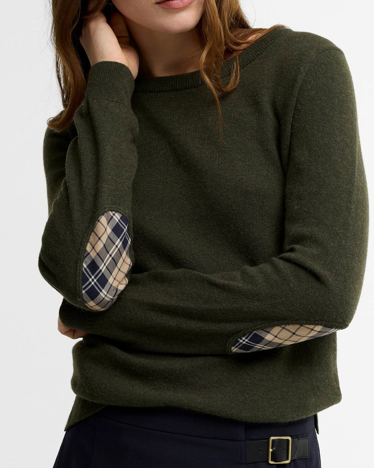 Barbour Pendle LKN1075 Maglia Donna Olive Misto Lana