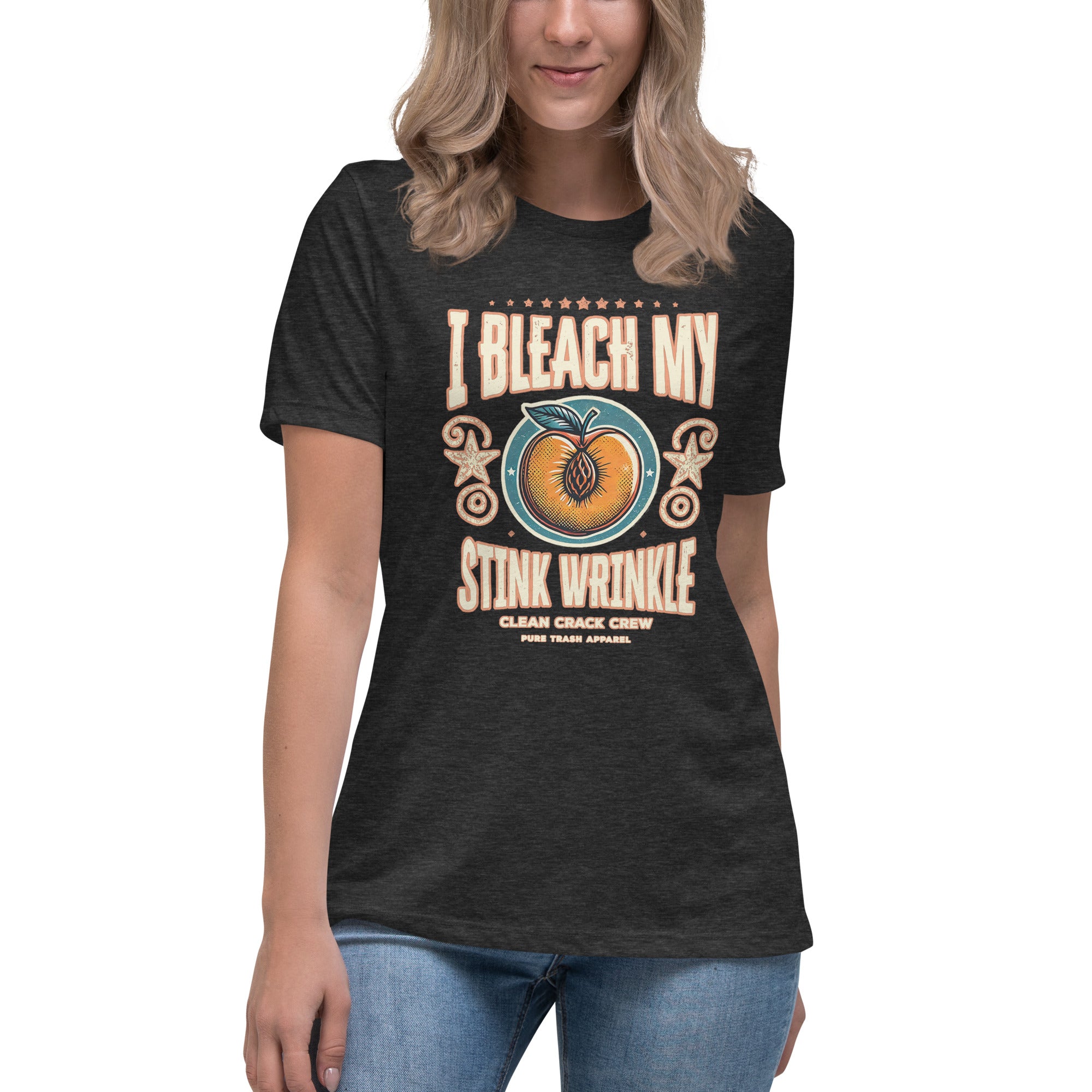 Pure Trash I Bleach My Stink Wrinkle t-shirt donna navy
