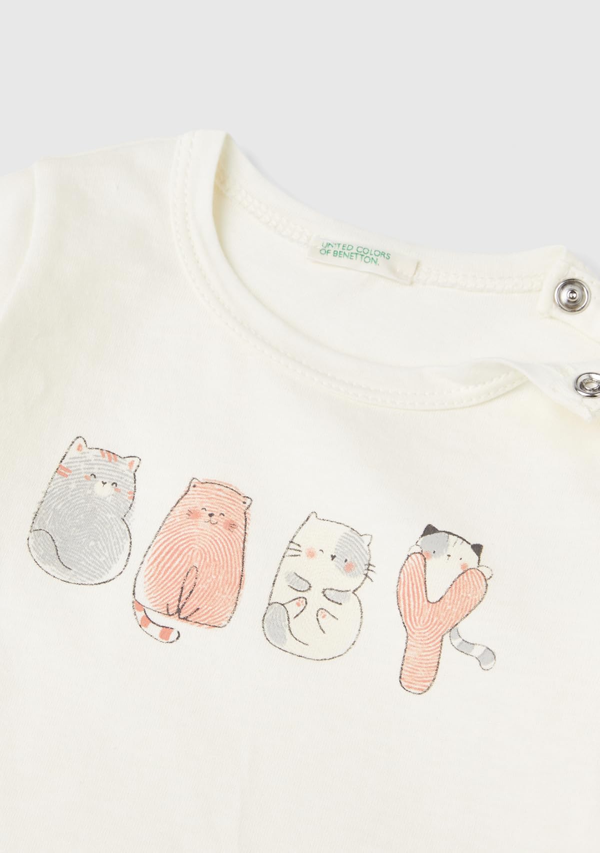 Benetton 3ATNA1055 t-shirt bimbo manica lunga bianco taglia 50