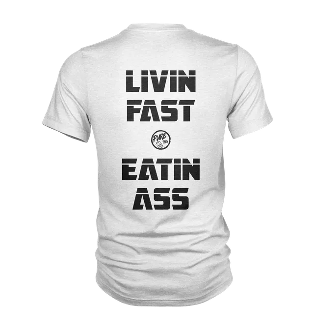 Pure Trash Mens T-Shirts Livin Fast Eatin Ass maglietta Berry
