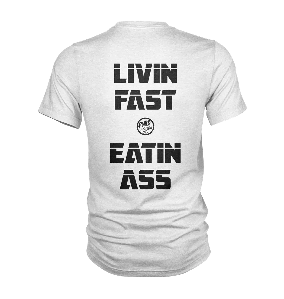 Pure Trash Mens T-Shirts Livin Fast Eatin Ass maglietta Berry