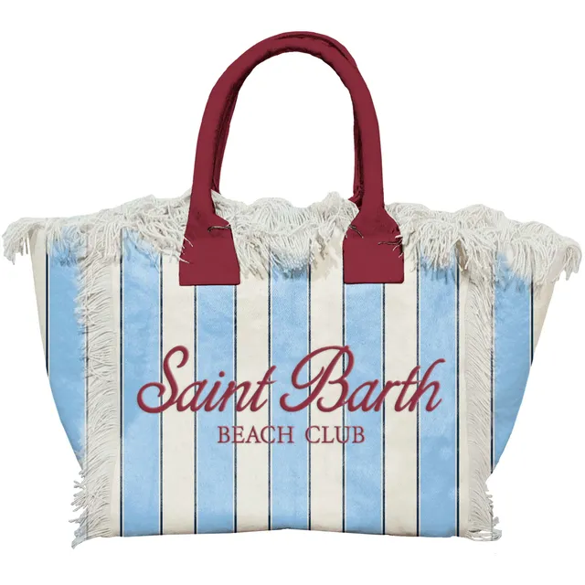 MC2 Saint Barth Vanity Borsa Mare Righe Azzurro Bordeaux