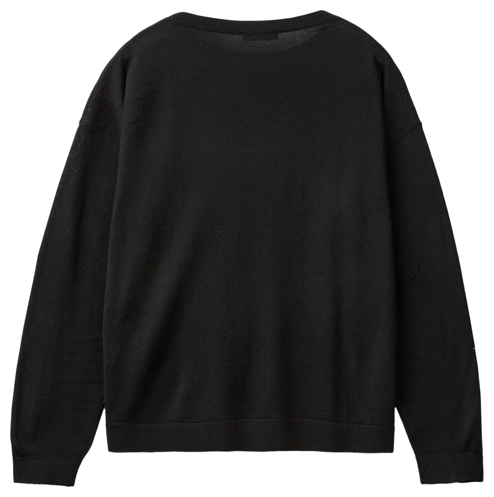Benetton Maglia 11ahd10a4 Maglione Donna Lana Scollo Barca