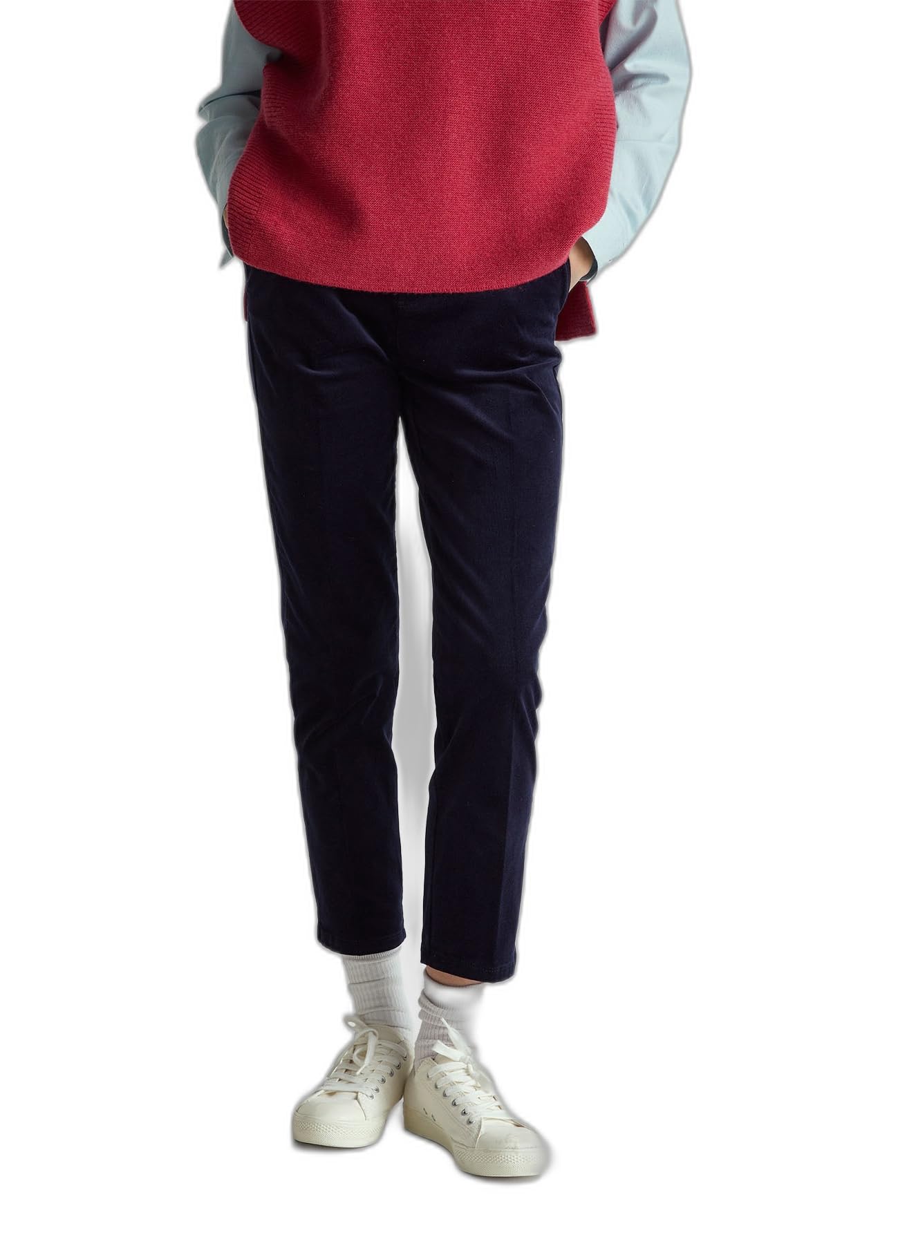 Benetton 4MIQDF07W pantalone donna blu gamba dritta