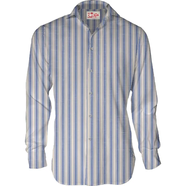 MC2 Saint Barth Pamplona 00588L camicia uomo righe Blu lino