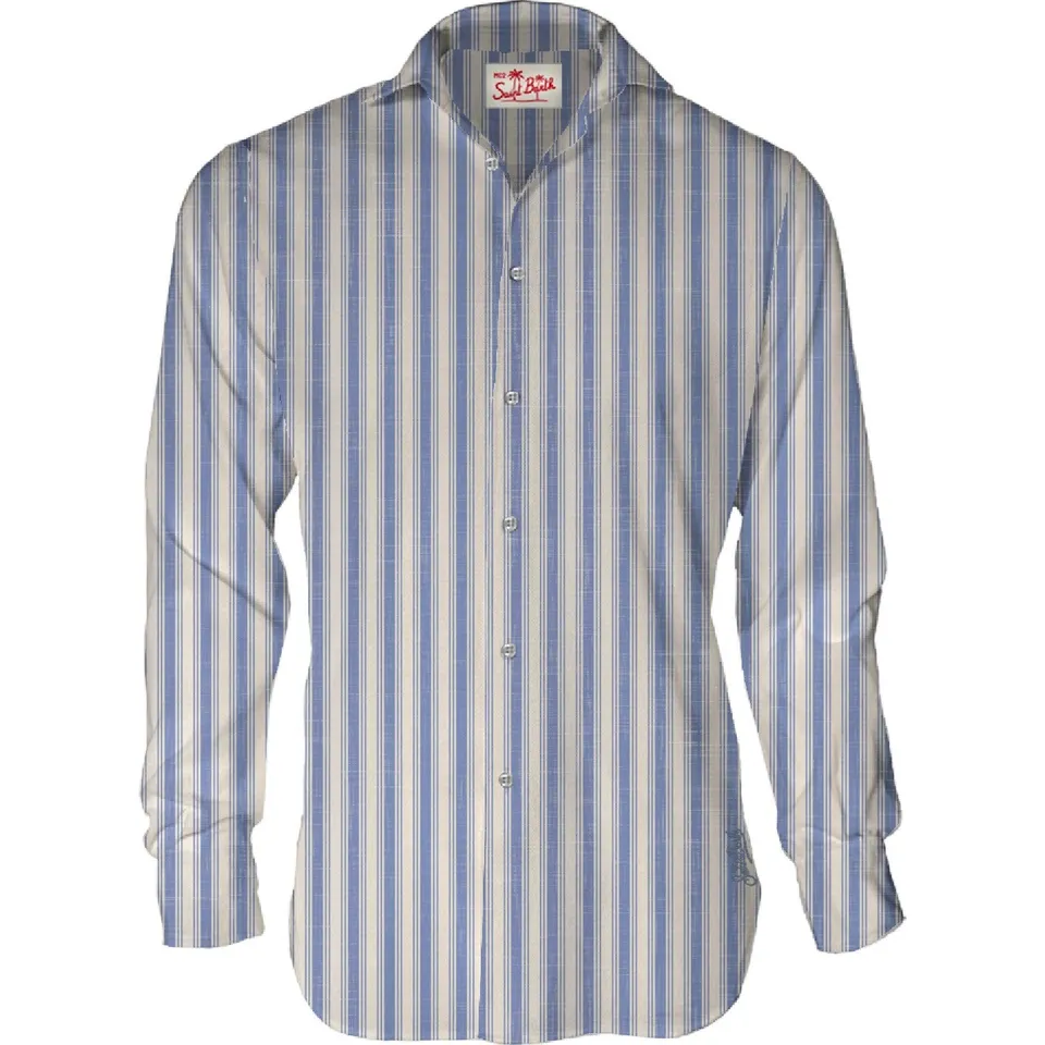 MC2 Saint Barth Pamplona 00588L camicia uomo righe Blu lino