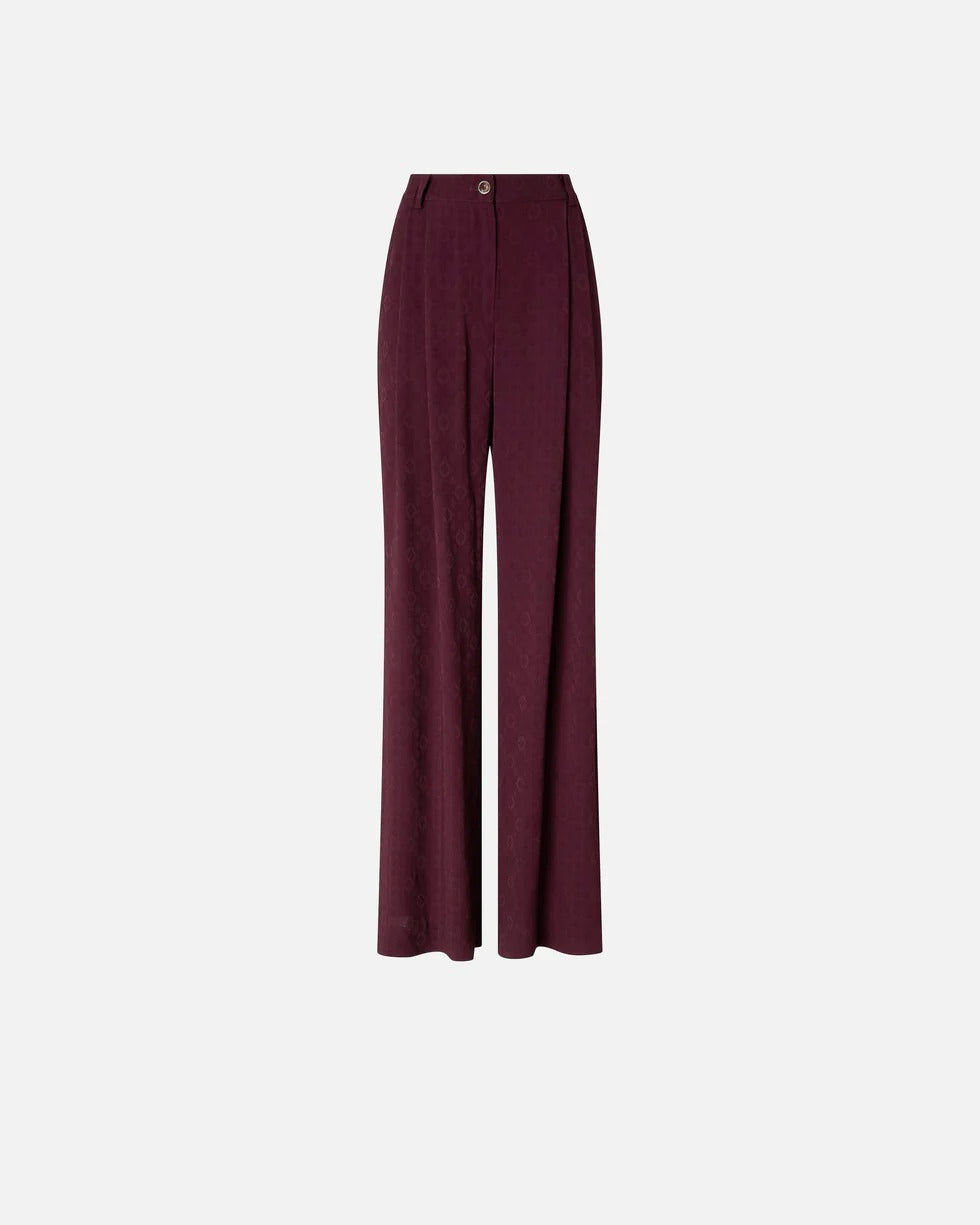 Pinko Ruth 106203 A33H pantalone jacquard Bordeaux donna