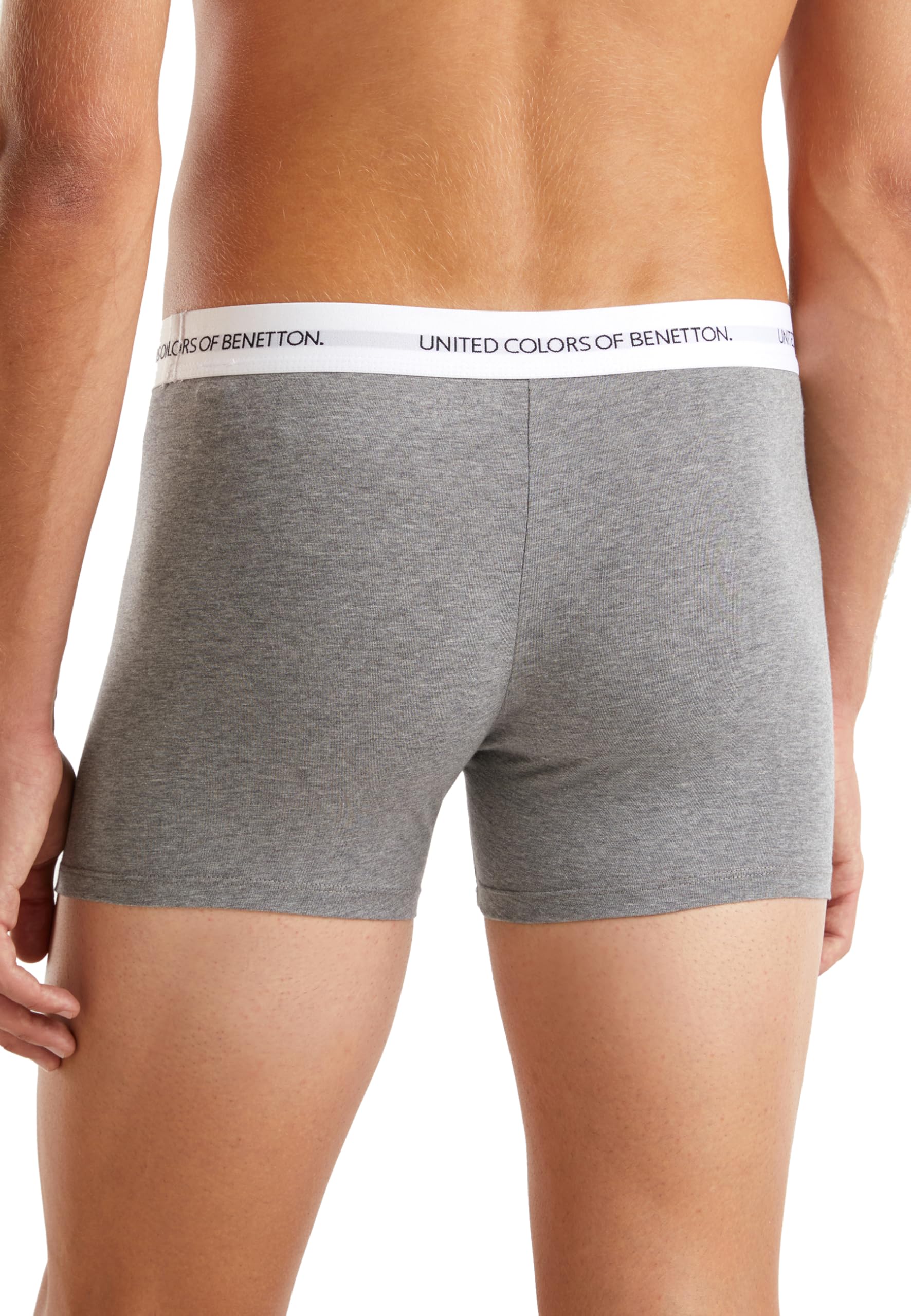 Benetton Boxer Corti Uomo Grigio L Cotone Organico
