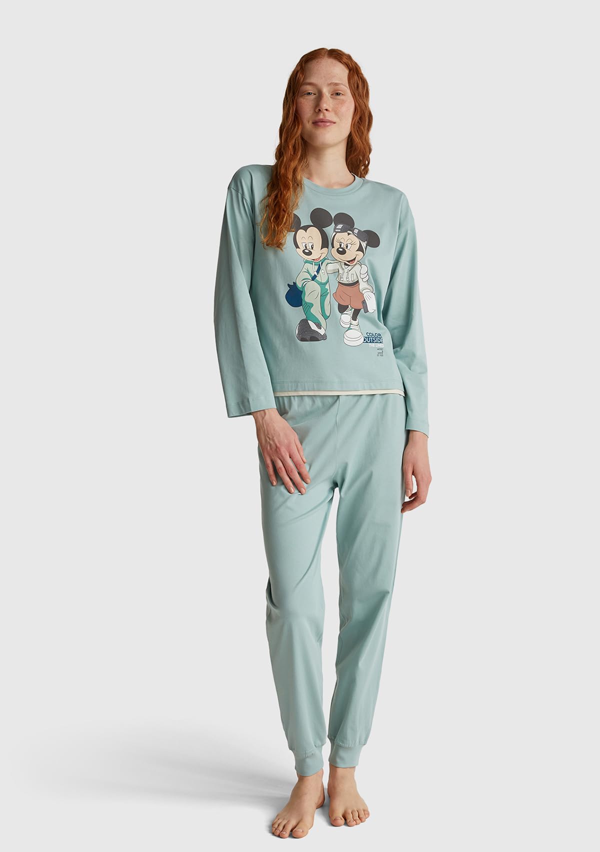 Benetton Set Pigiama Donna S jersey stelle manica corta