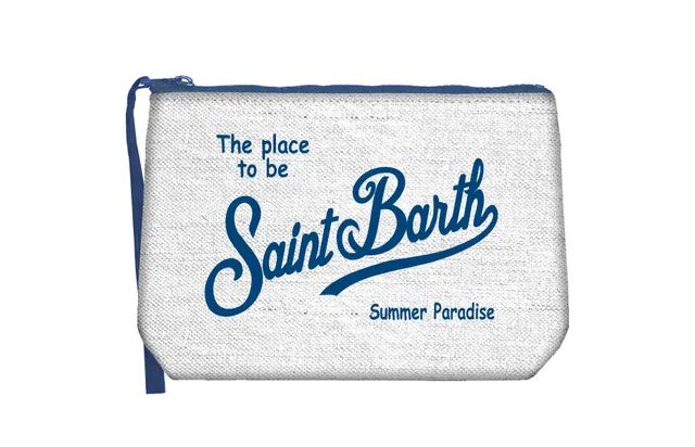 MC2 Saint Barth Aline Linen 00405L Pochette Bianco Navy