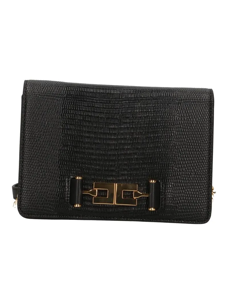 Elisabetta Franchi BS09A66E2 borsa nera tracolla ecopelle