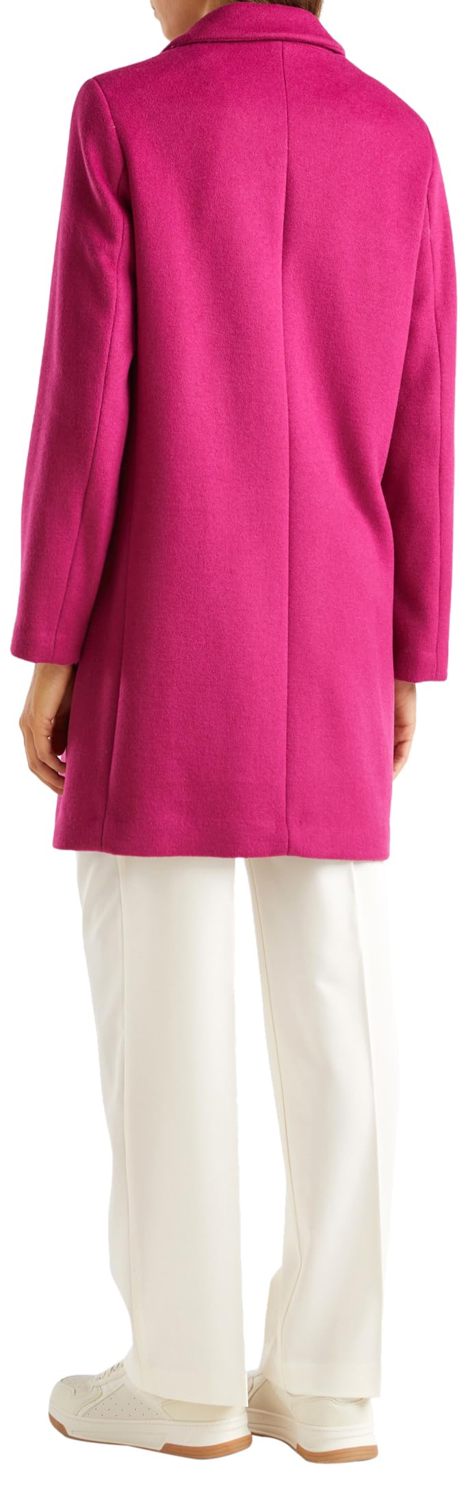 Benetton 2u62dn062 cappotto donna viola 36 panno lana