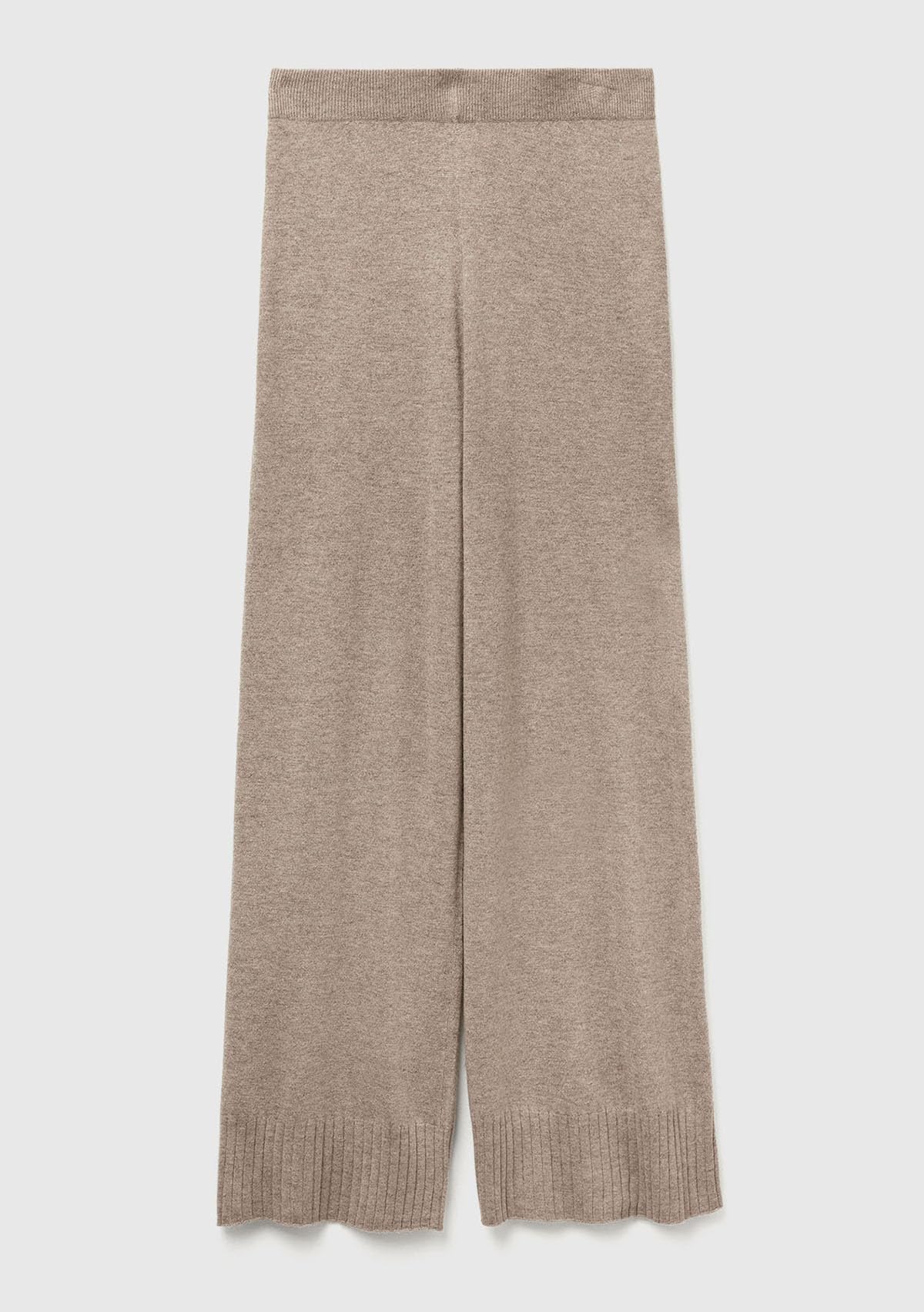 Benetton Pantaloni Donna Gamba Larga Vita Elastica