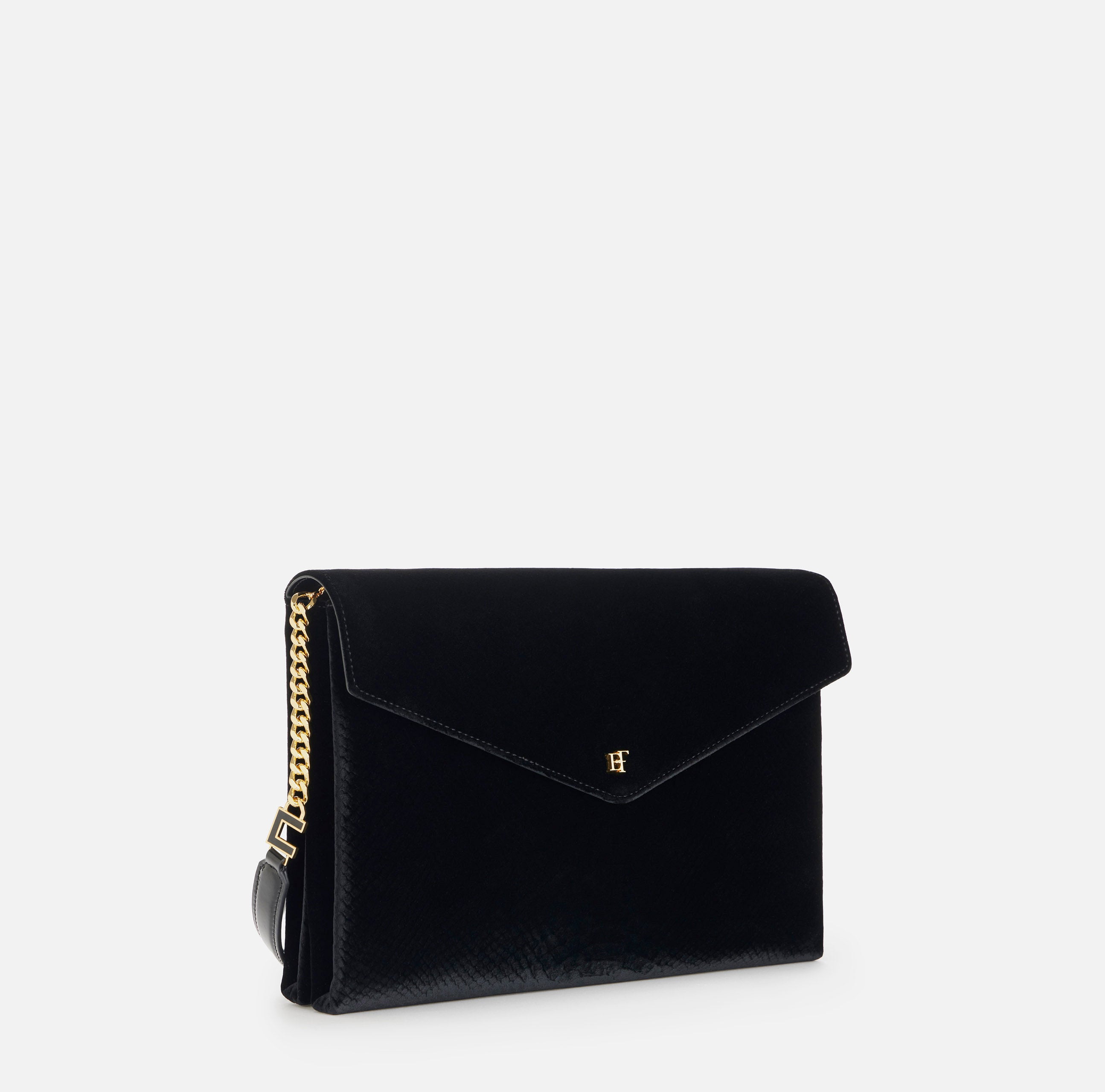 Elisabetta Franchi BS26A67E2 Borsa Spalla Velluto Nero