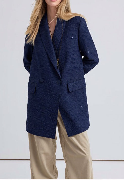 Pinko Deledda 104456 giacca donna blu doppiopetto