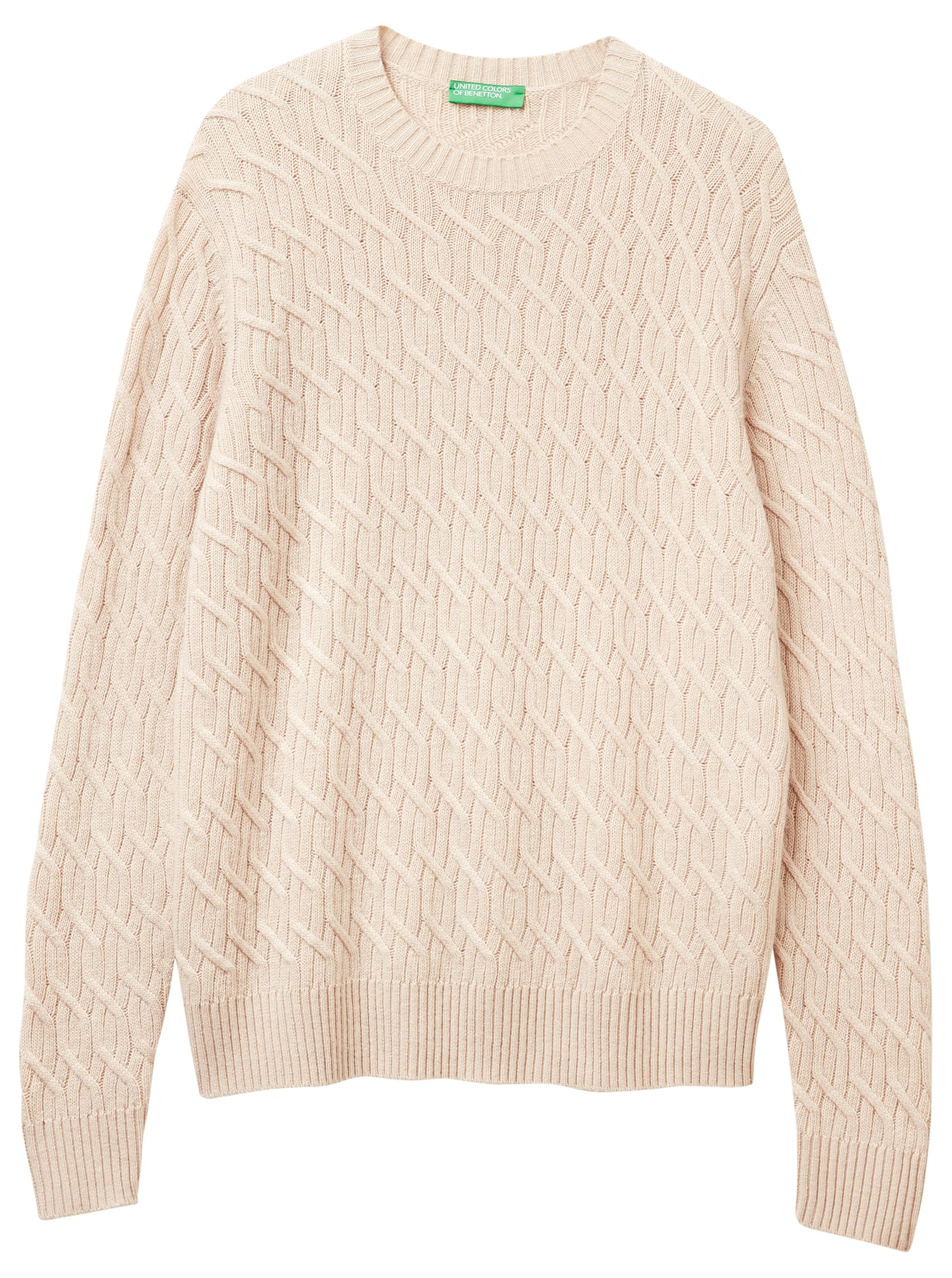 Benetton Maglieria Maglia Girocollo Uomo M Trecce