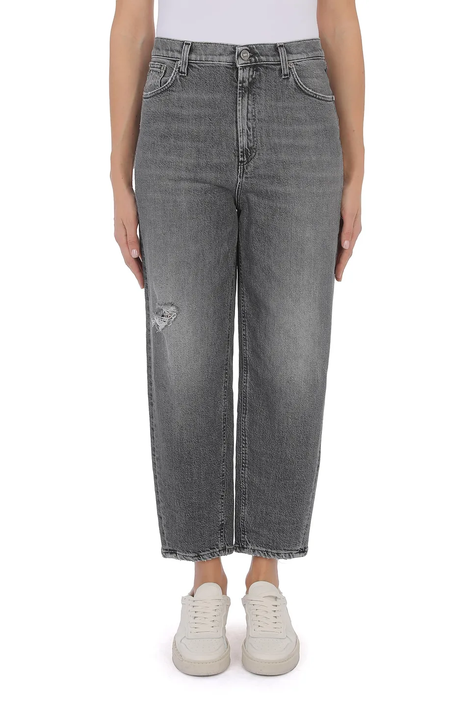 Dondup Bessie DP784 Jeans Donna Nero Loose Vita Alta