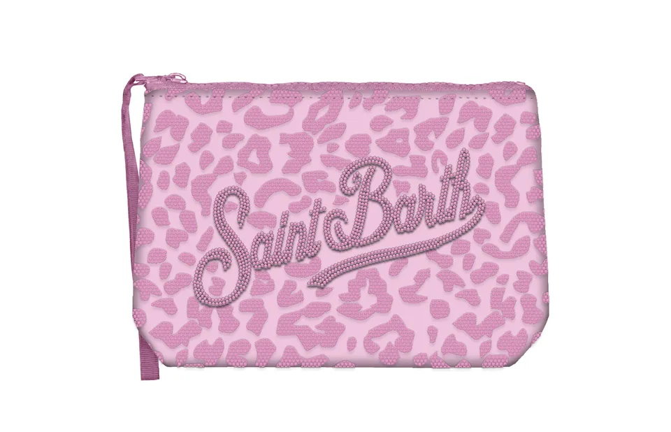 MC2 Saint Barth Aline Strass 09239L Pochette Leopard Rosa