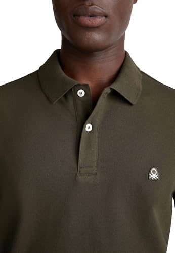 Benetton Polo M/M Maglia Polo Slim Patch Logo Cuore