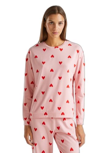 Benetton Maglia Girocollo Donna Cotone Fantasia