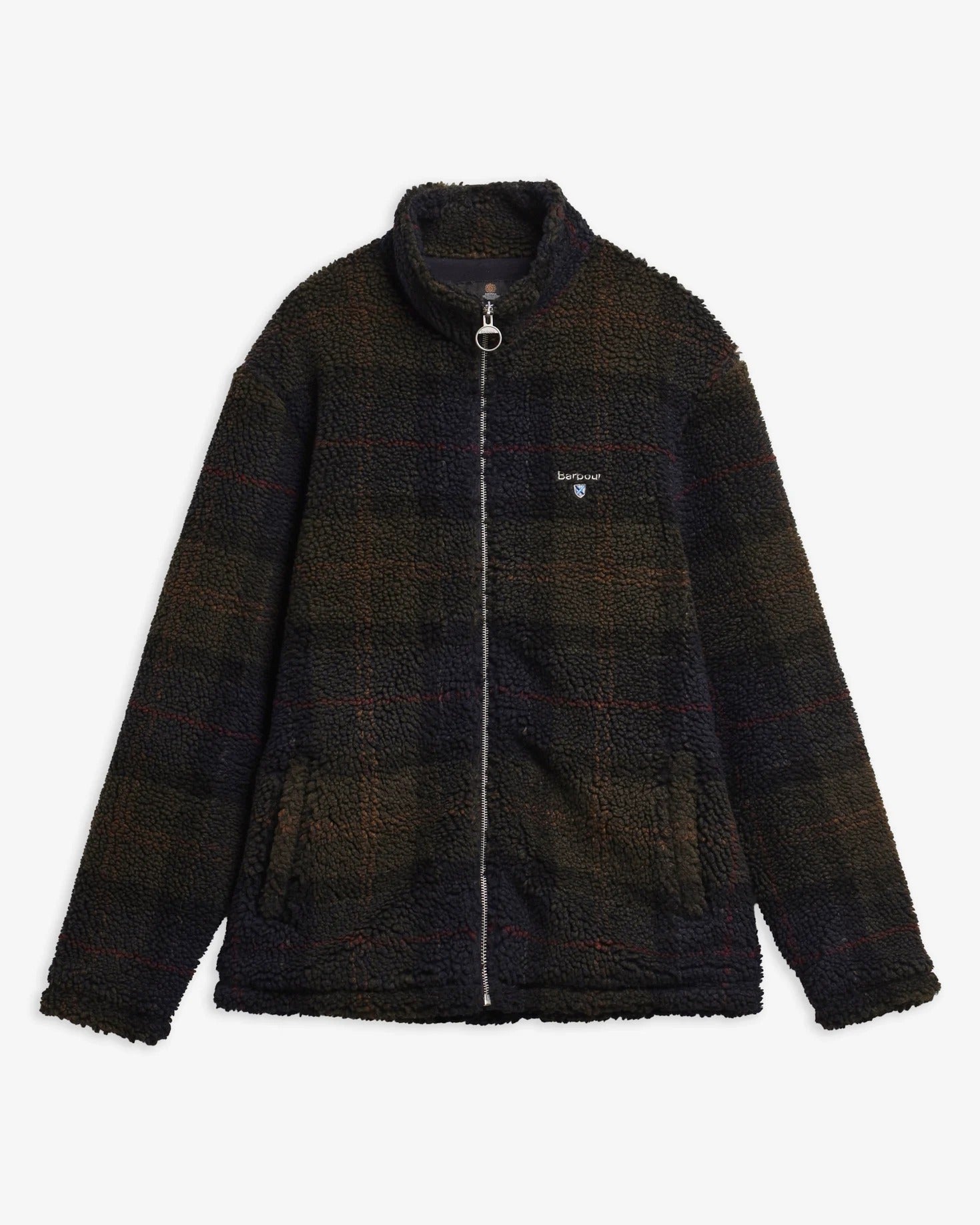Barbour MFL0187 Felpa Sherpa Tartan Collo Alto Zip