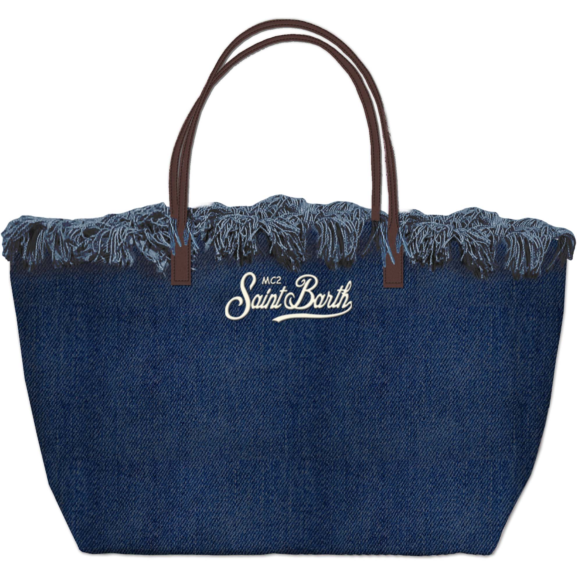 MC2 Saint Barth City Bag Fringe 01031L Borsa Denim Blu