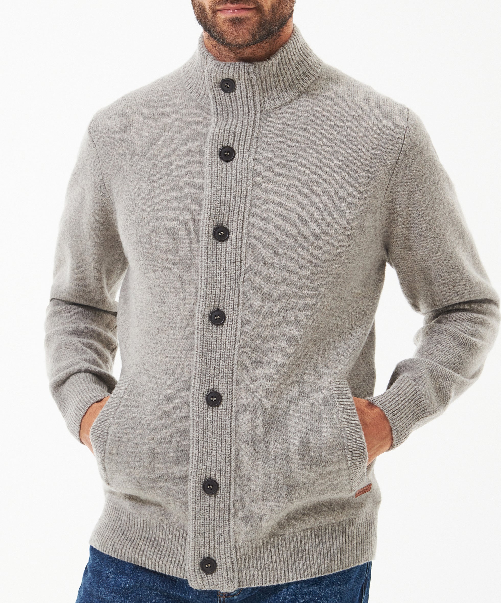 Barbour Essential MKN0731 Maglione Lana Zip New Stone
