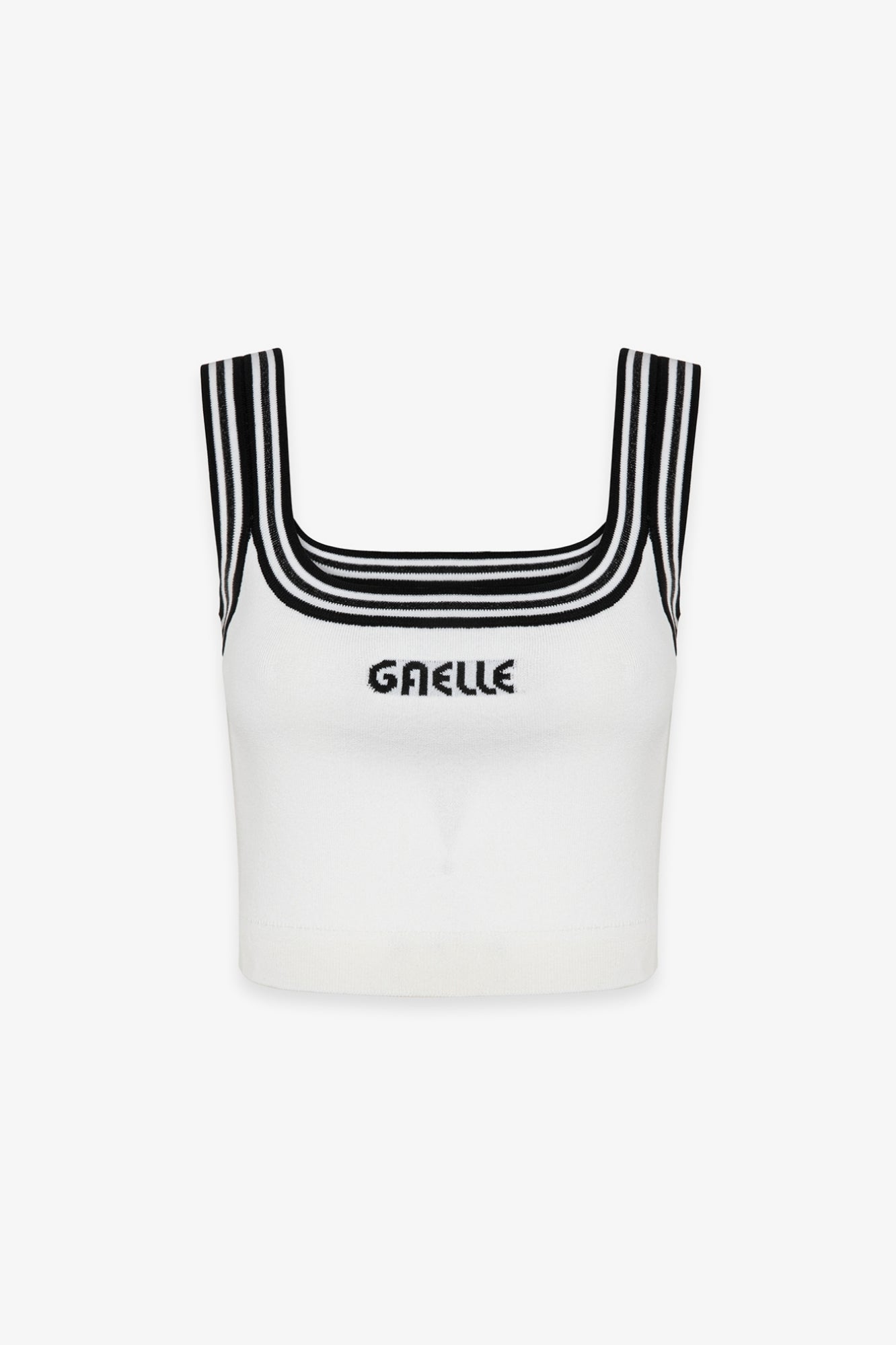 Gaelle Paris GAABW09431 top donna avorio cropped righe