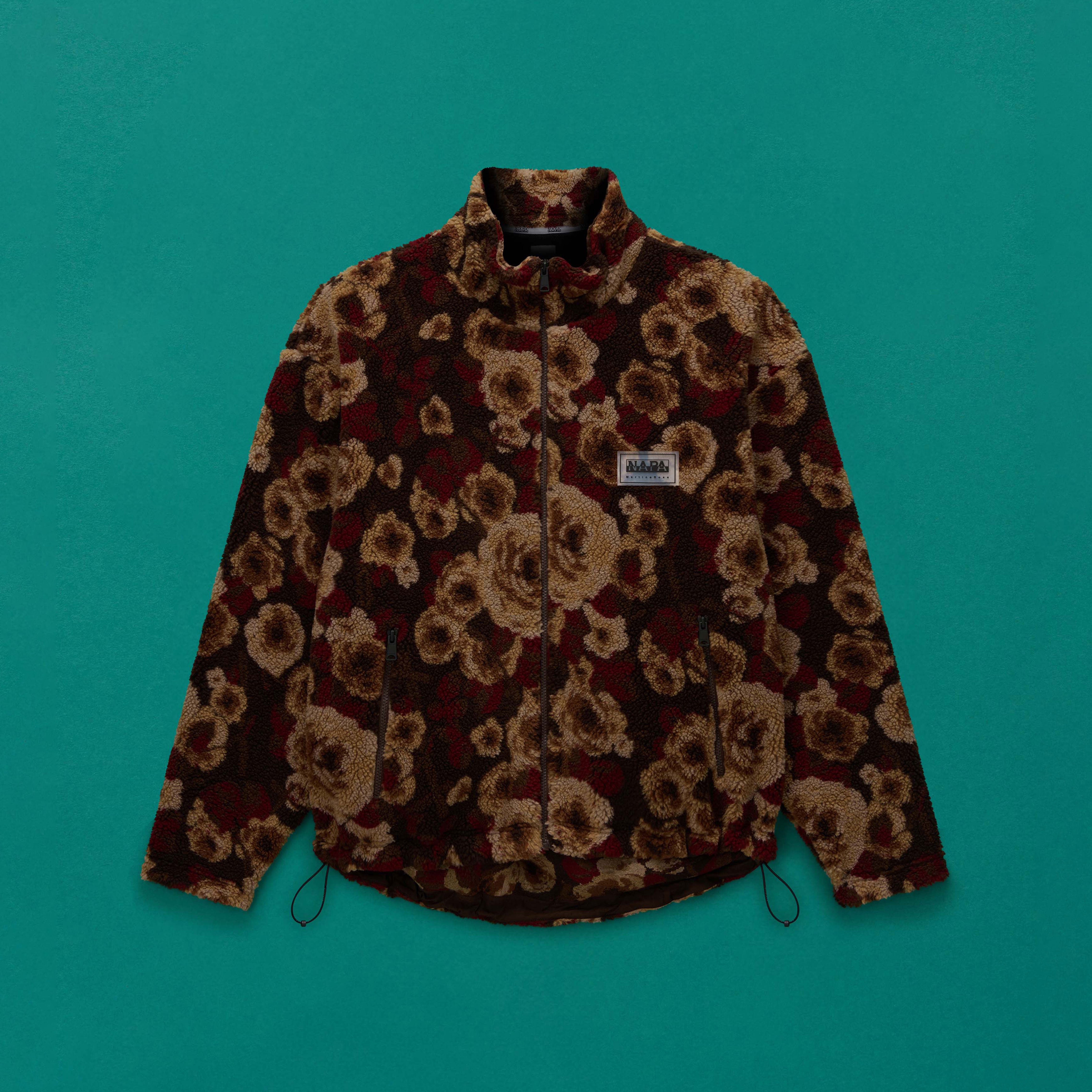 Martine Rose Emin Jacquard Felpa Full Zip Brown Floral