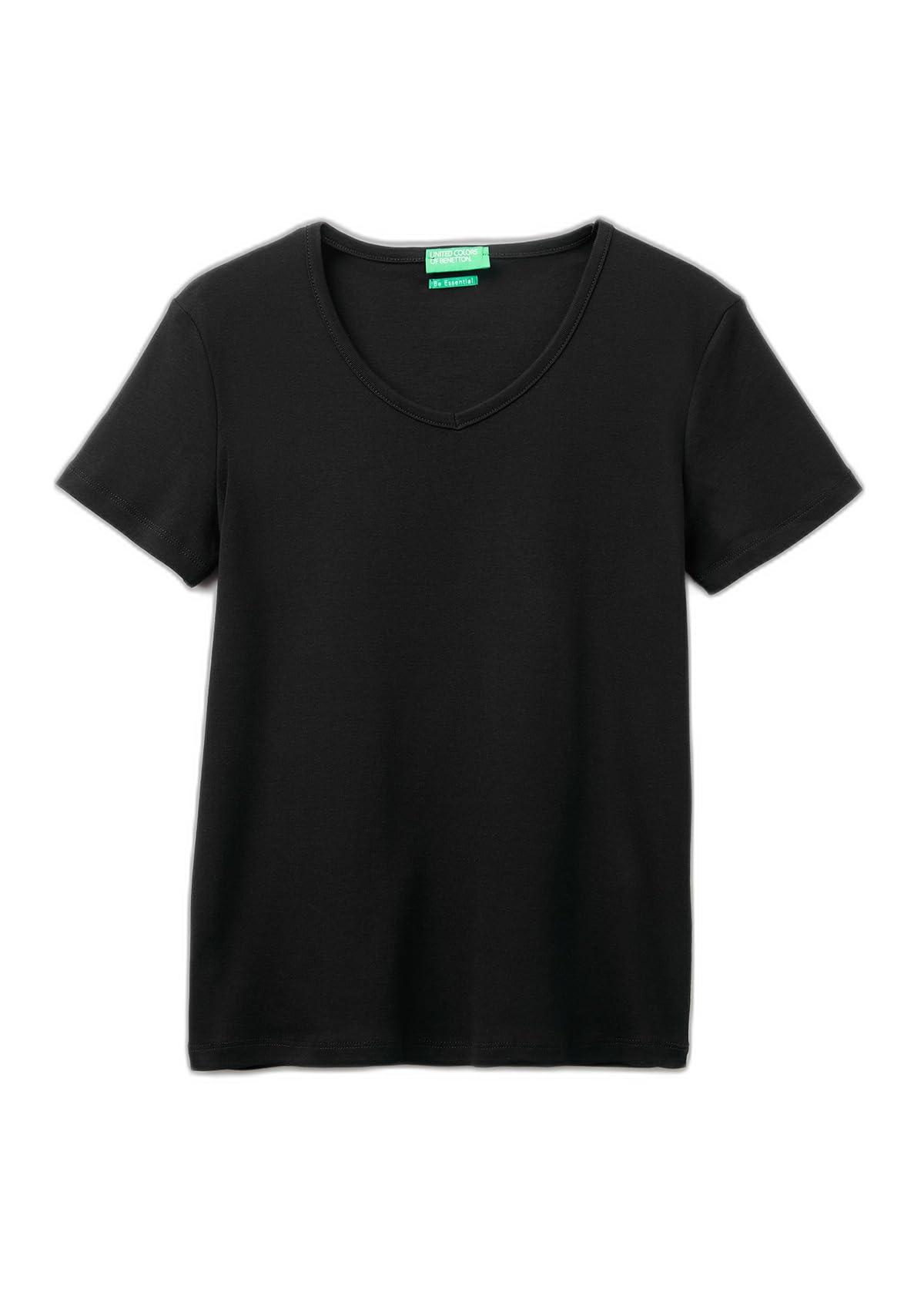 Benetton T-Shirt Donna Costina Rosa Scollo V