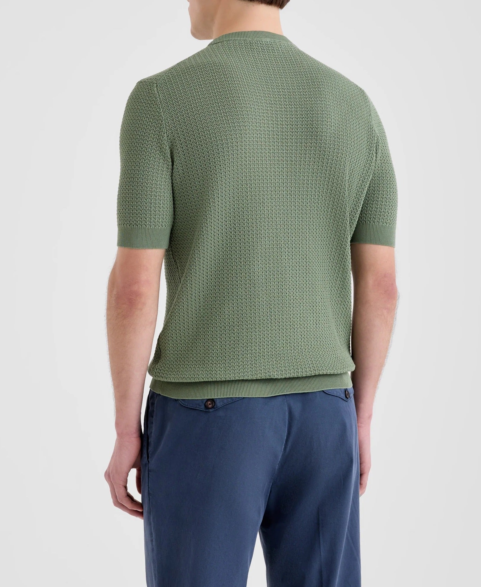Filippo De Laurentiis CR14L Maglia Uomo Salvia Cotone Crêpe