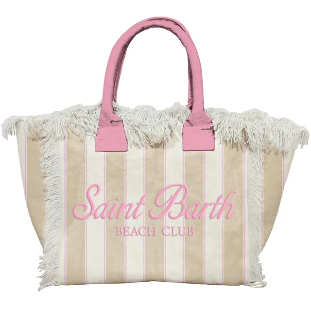 MC2 Saint Barth Vanity 02596L Borsa Beige Rosa Righe