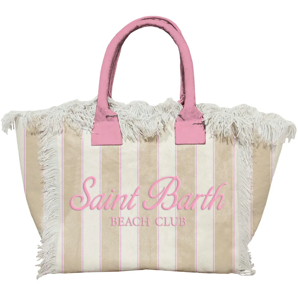 MC2 Saint Barth Vanity 02596L Borsa Beige Rosa Righe