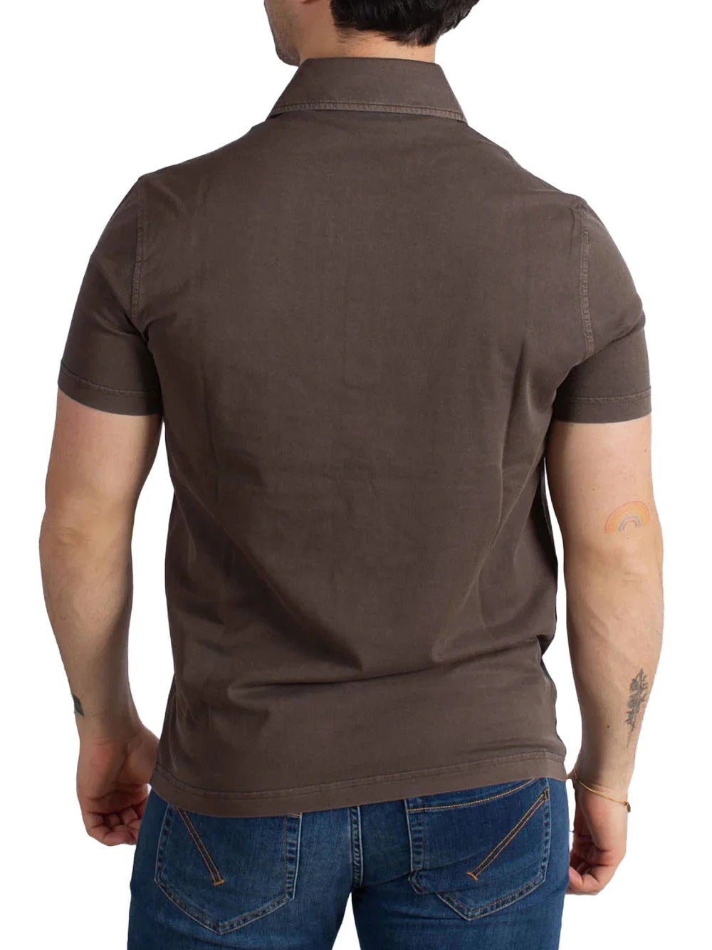 Fay NPMB252143TUY1S602 polo uomo Marrone cotone