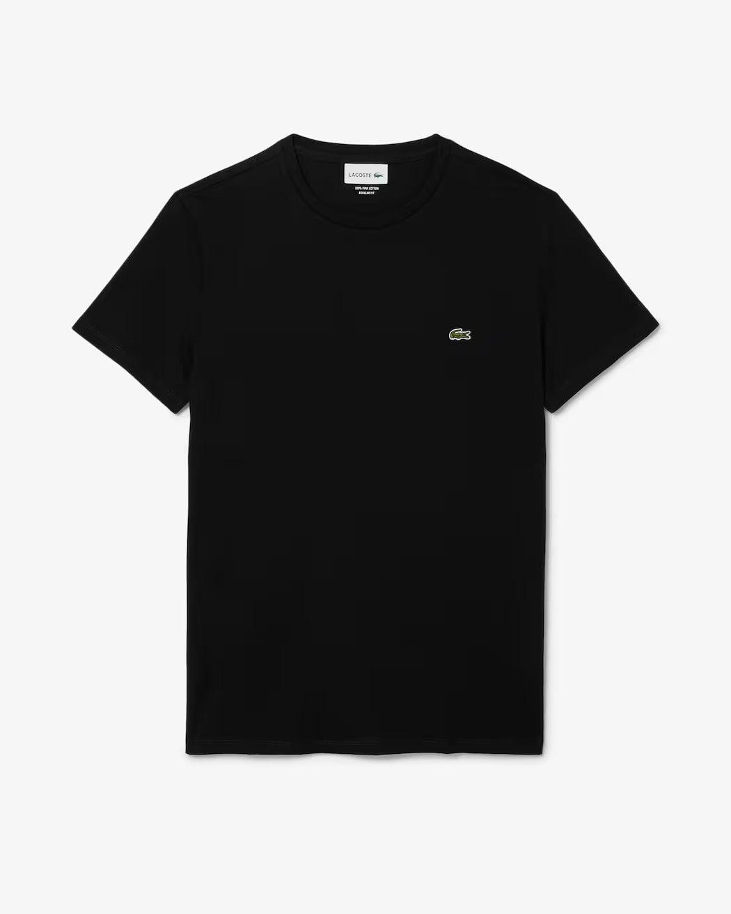 Lacoste TH6709 t-shirt uomo nero cotone Pima