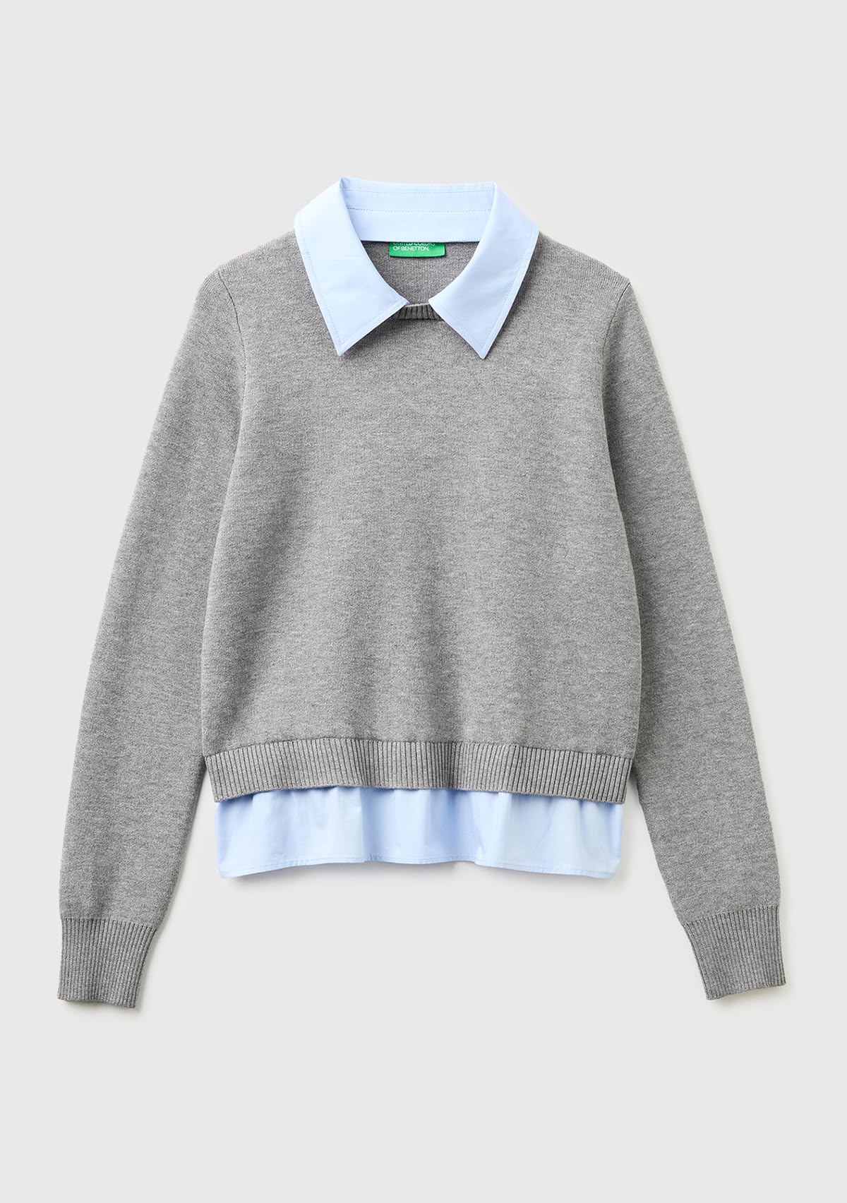 Benetton Maglieria 1LWSD10GB Maglione Camicia Viscosa XS