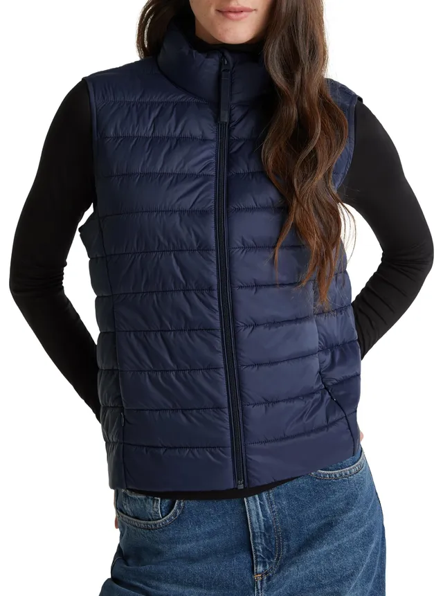 Benetton 2twddj00v Gilet Donna Micropiuma Blu
