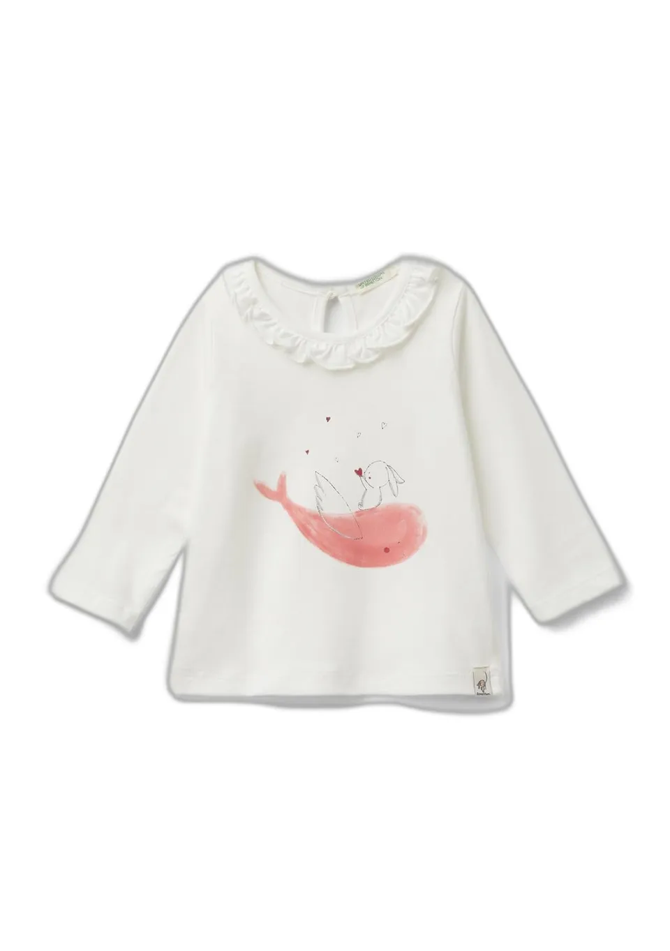 Benetton T-shirt 3y5ea105c T-shirt Cotone Bianco 50