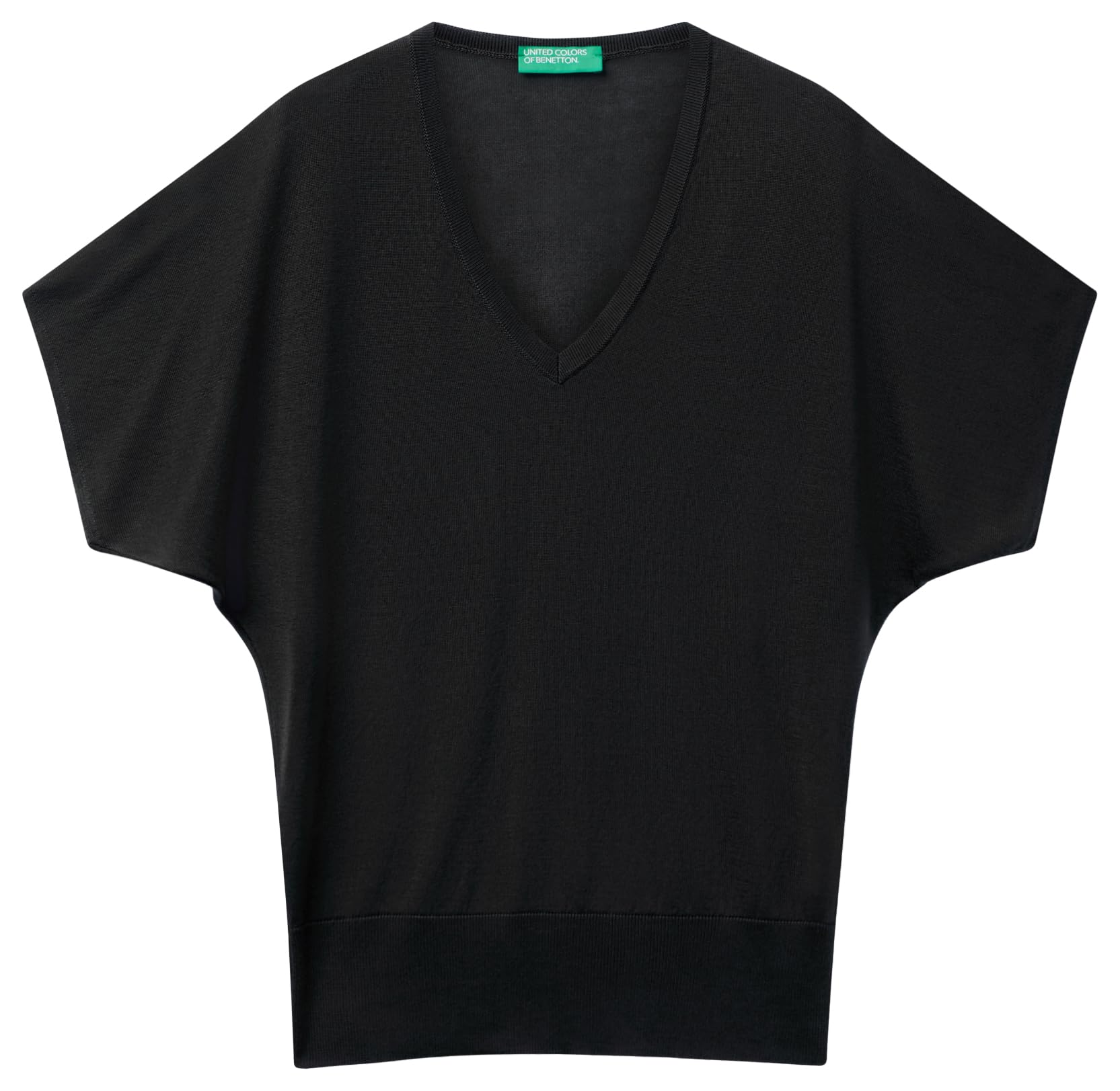Benetton Maglieria 103VD402U Maglione Donna Scollo V Manica Corta