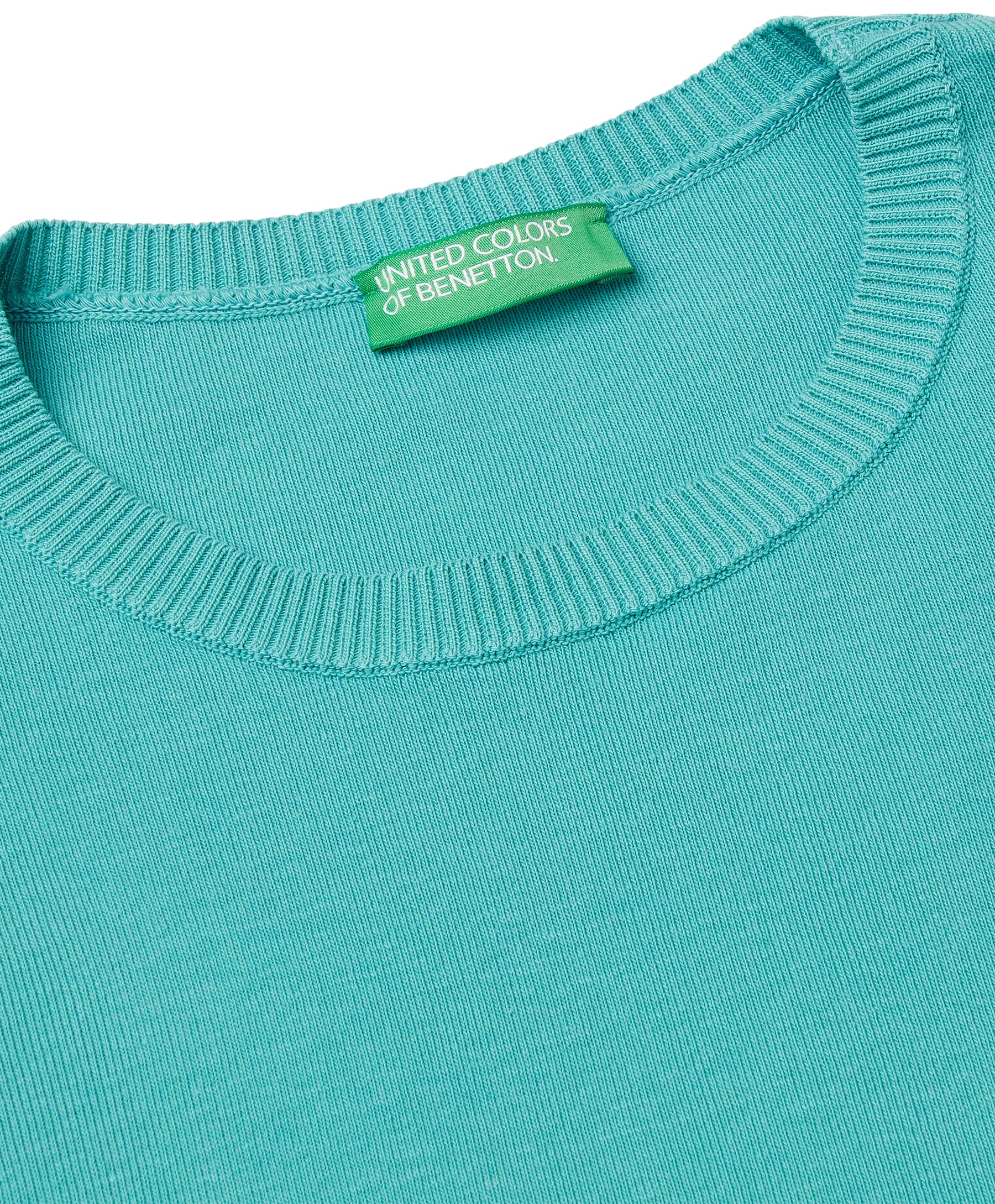 Benetton Maglieria 1091d10d5 maglia donna verde manica corta