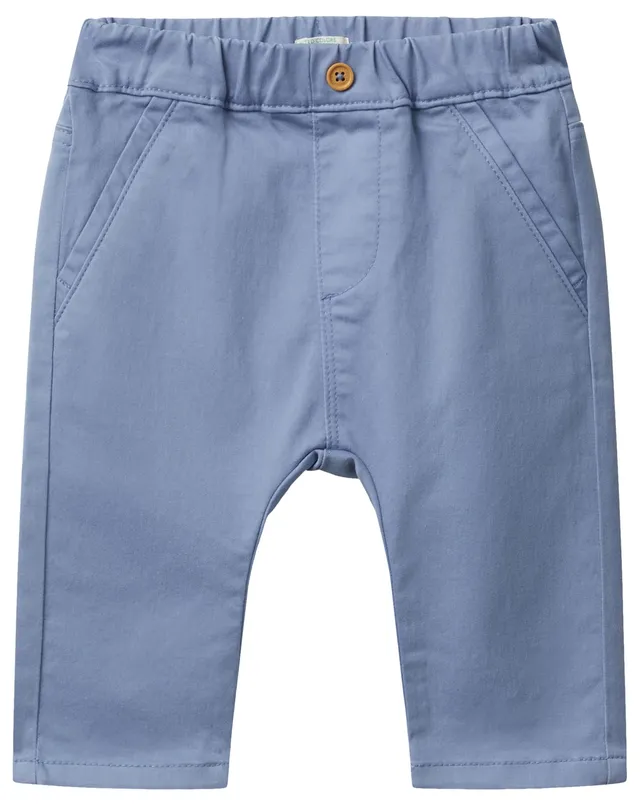 Benetton 4AU0AF018 Pantalone Cotone Blu 86 Bimbo Coniglietto