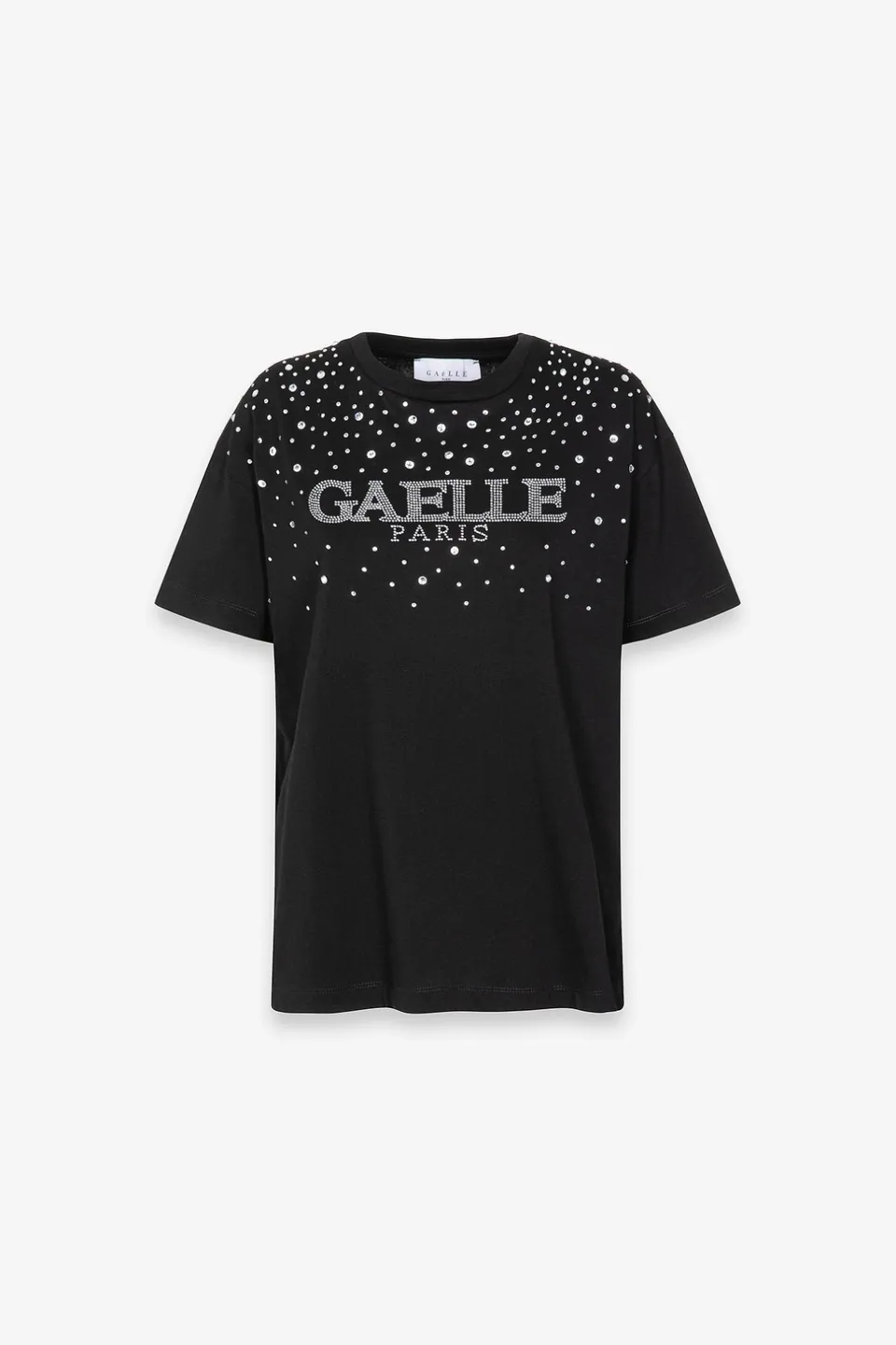 Gaelle Paris GAABW09276 t-shirt donna nera strass logo
