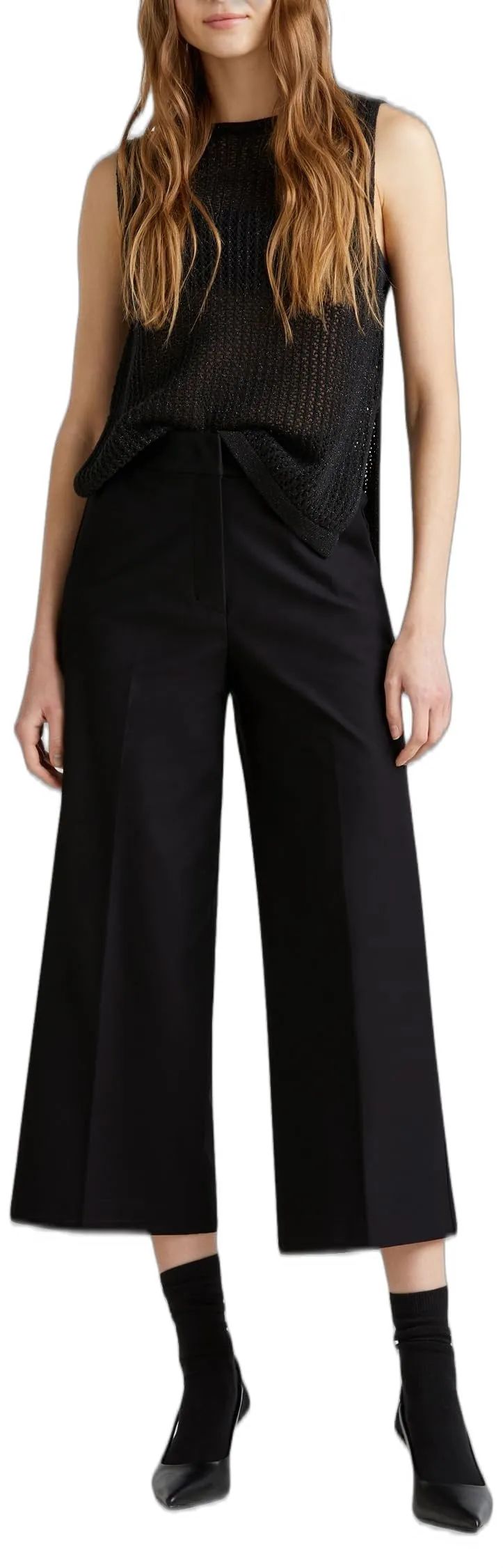 Benetton 42a8df08r pantaloni donna taglia 42 cotone cropped